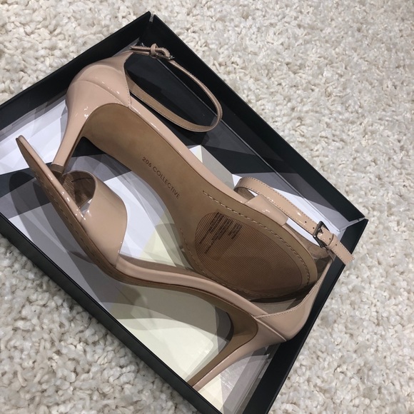 2for$40 Shiny Nude Stiletto Strapy Dress Shoe - Picture 5 of 5